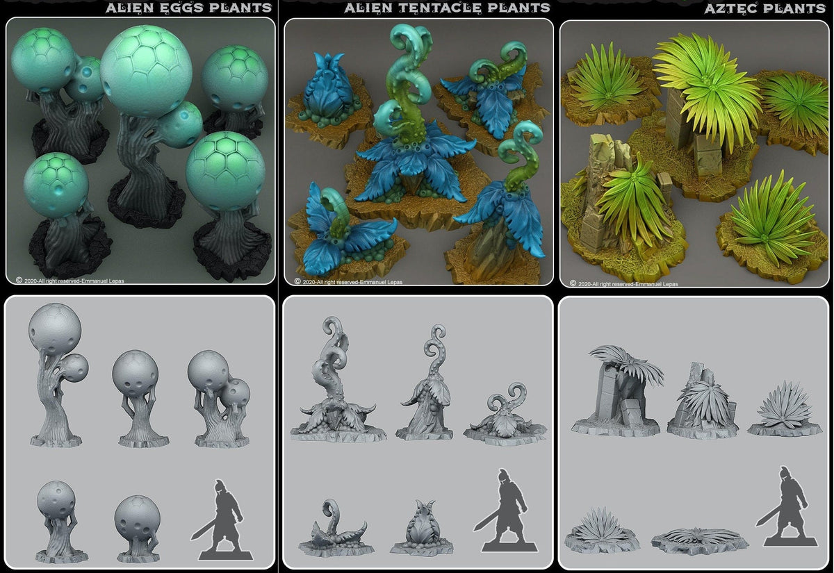 Fantastic Plants - 3D printed solid resin scatter terrain - Sigmarite Boutique