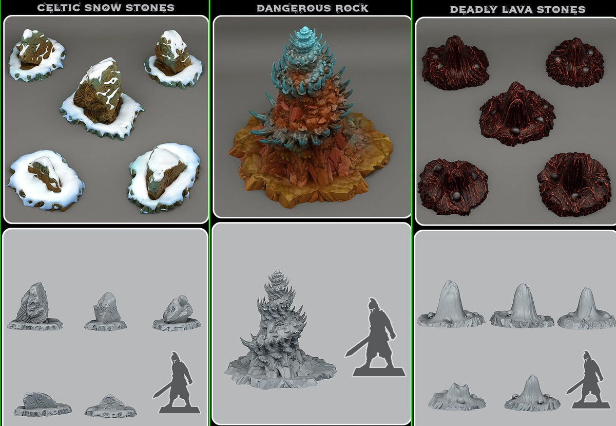 Fantastic Rocks - 3D printed solid resin scatter terrain - Sigmarite Boutique