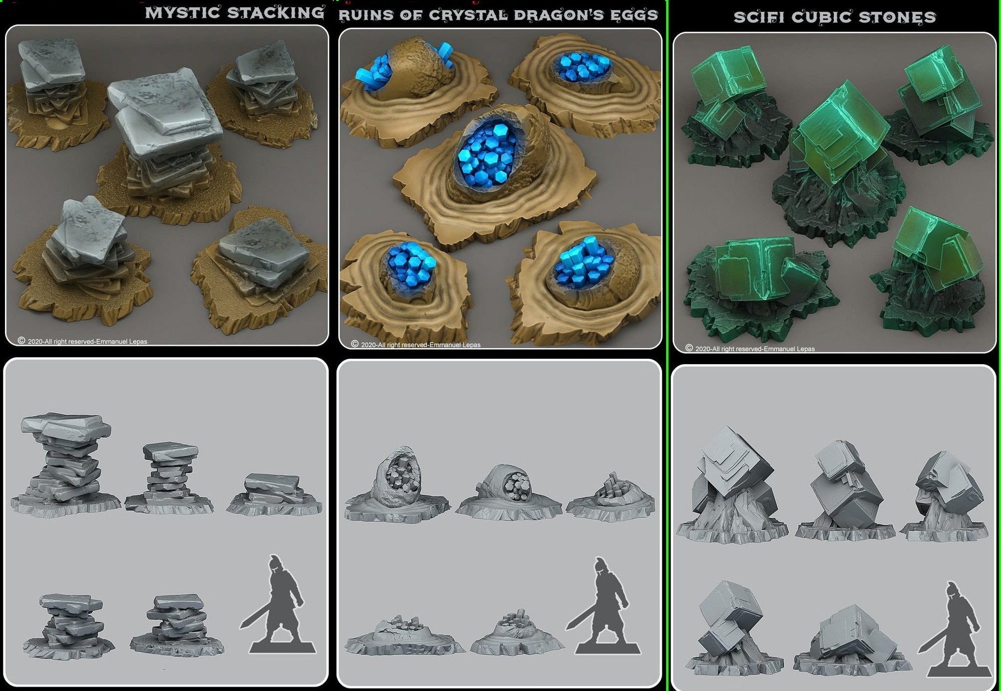 Fantastic Rocks - 3D printed solid resin scatter terrain - Sigmarite Boutique