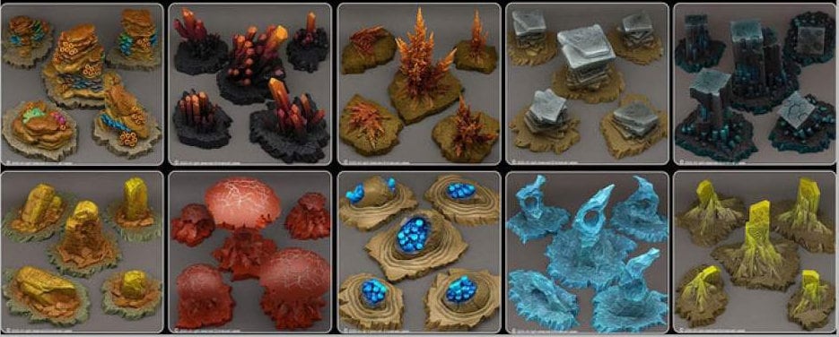 Fantastic Rocks - 3D printed solid resin scatter terrain - Sigmarite Boutique