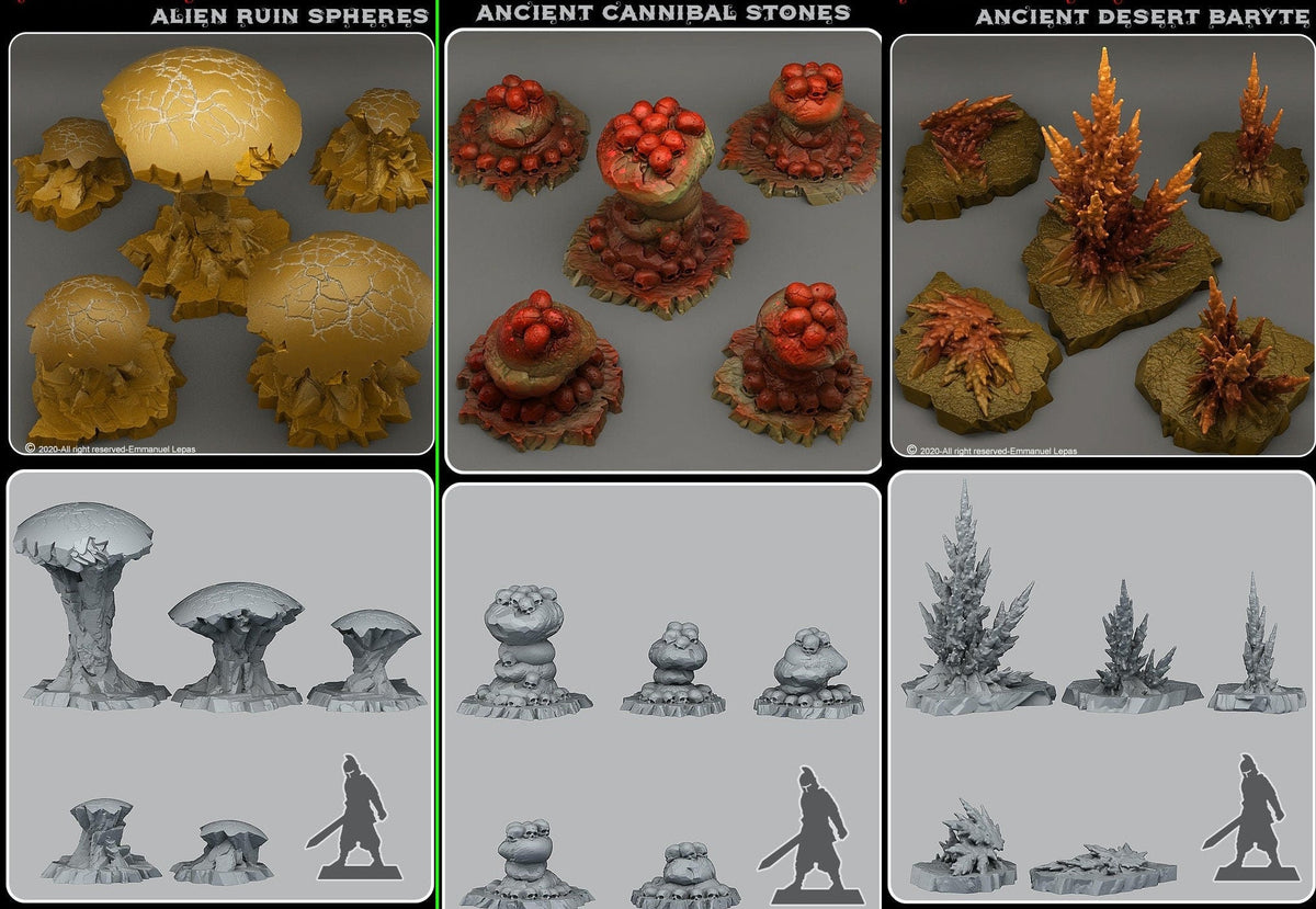 Fantastic Rocks - 3D printed solid resin scatter terrain - Sigmarite Boutique