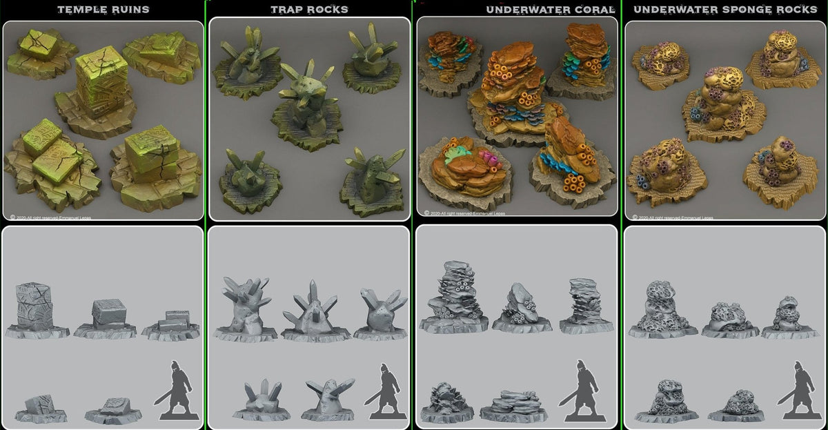 Fantastic Rocks - 3D printed solid resin scatter terrain - Sigmarite Boutique