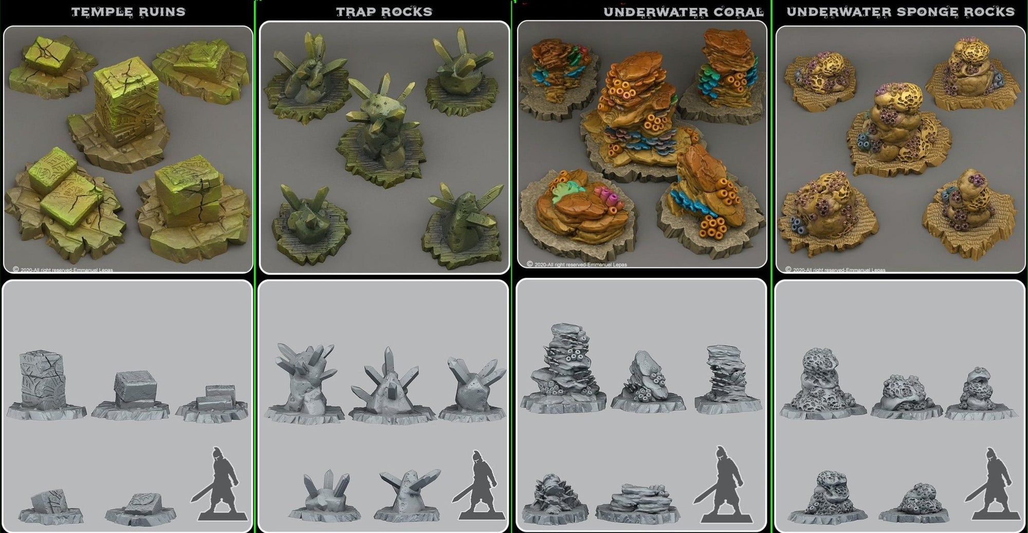 Fantastic Rocks - 3D printed solid resin scatter terrain - Sigmarite Boutique