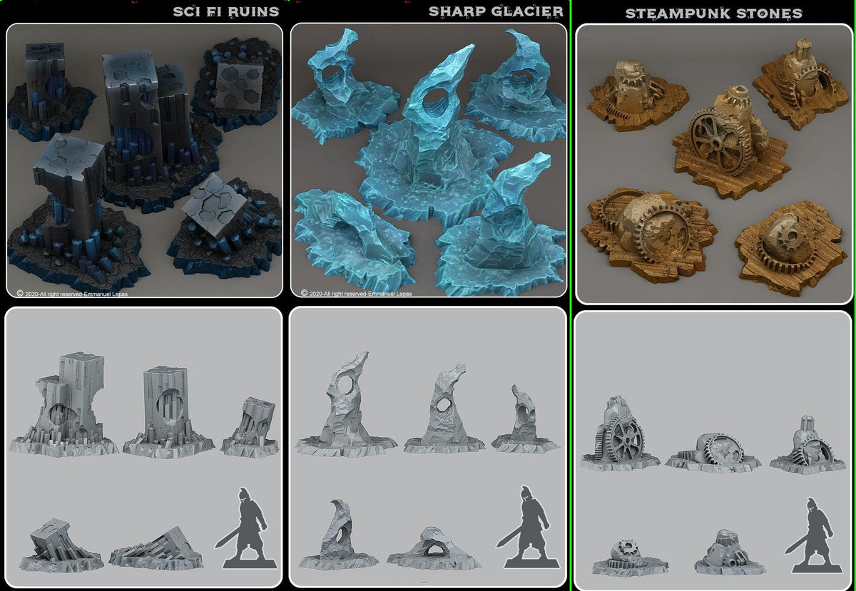 Fantastic Rocks - 3D printed solid resin scatter terrain - Sigmarite Boutique