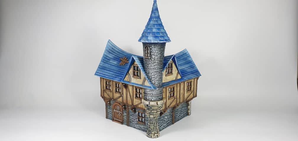 Fantasy Tower Top House - Multi-Level 28mm Tabletop Terrain with Playable Interior - Sigmarite Boutique