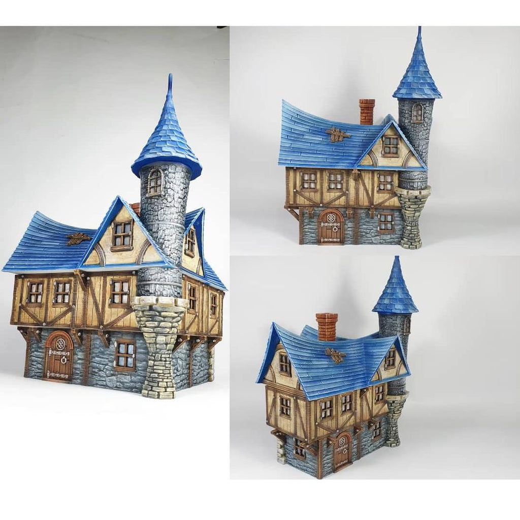 Fantasy Tower Top House - Multi-Level 28mm Tabletop Terrain with Playable Interior - Sigmarite Boutique
