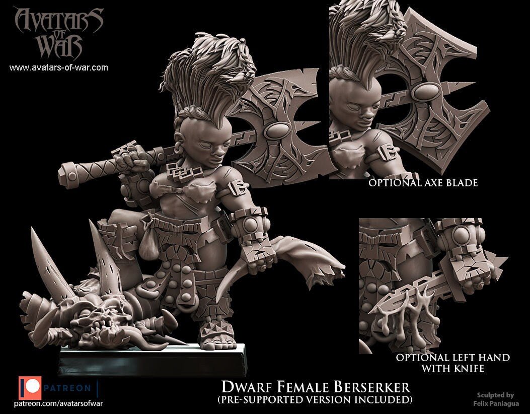 Female Dwarf Berserker - Avatars of War - Sigmarite Boutique