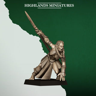 Feral Elf Bladesingers Resin Fantasy Miniature Unit for Tabletop Wargaming - Highlands Miniatures - Sigmarite Boutique