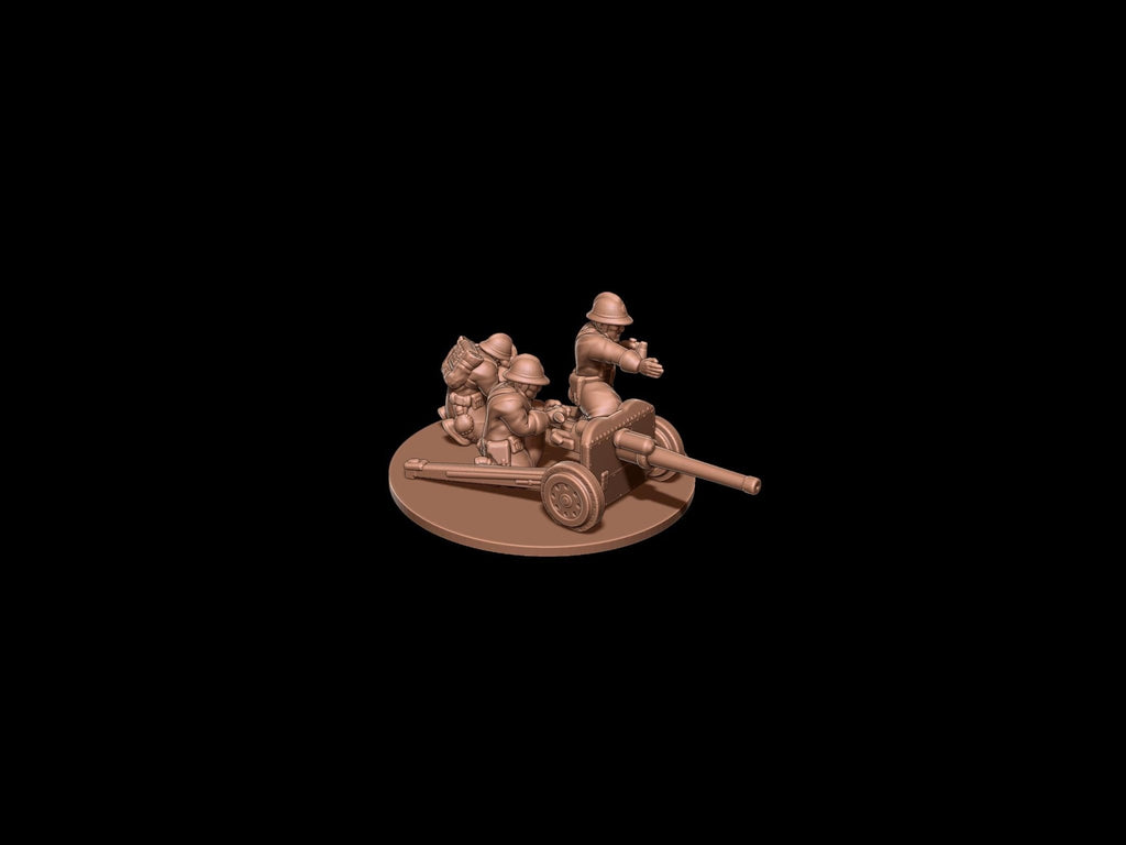 French 47mm Anti-Tank Gun Team - WWII French AT Gun Crew - 3D Printed Resin Miniatures in 6mm, 10mm, 15mm, and 20mm Scale - Eskice - Sigmarite Boutique
