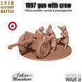 French 75mm M1897 Field Gun Team - Canon de 75 modèle 1897 - WWII French - Miniatures in 6mm, 10mm, 15mm, and 20mm Scale - Eskice - Sigmarite Boutique