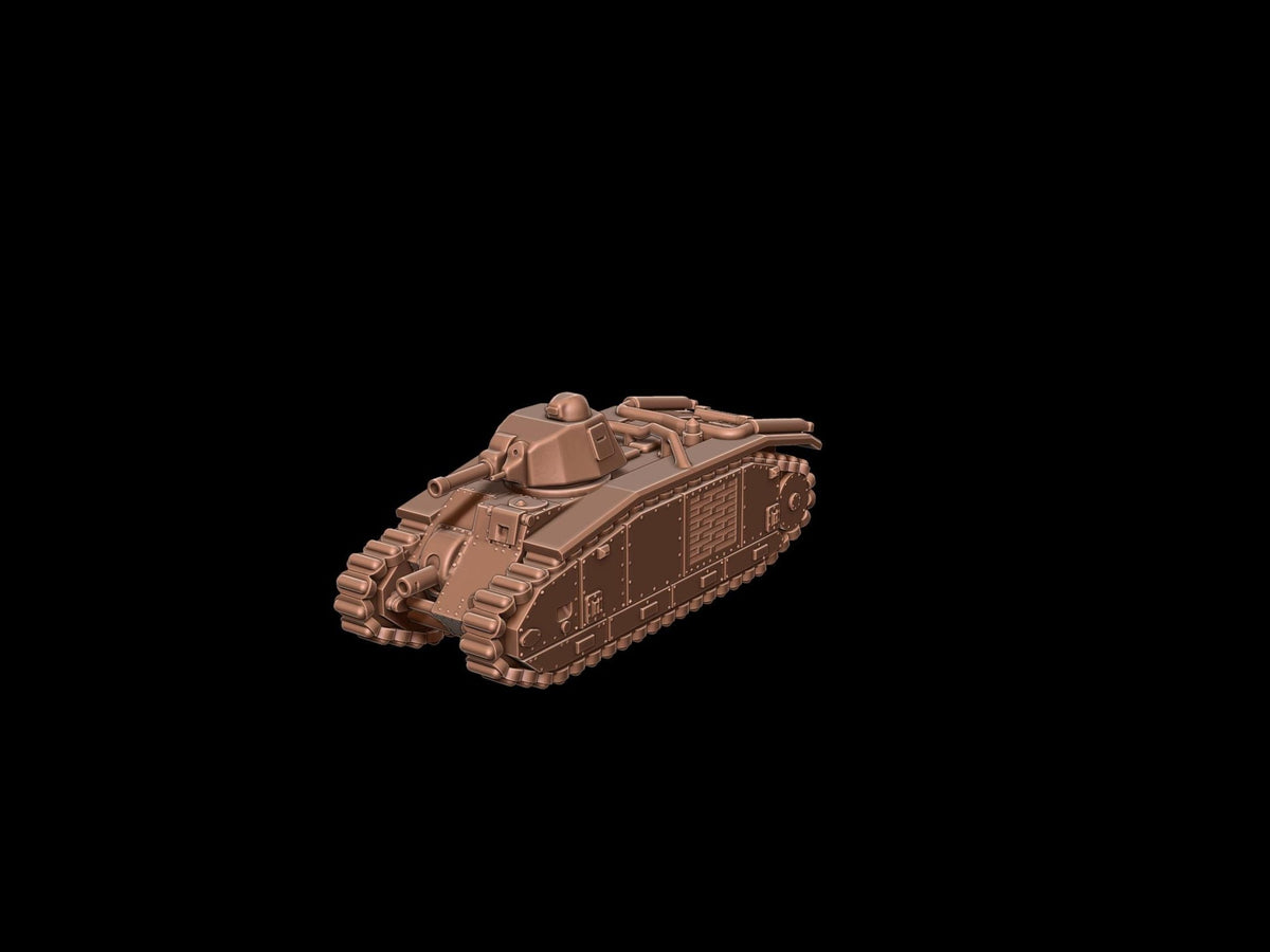 French Char B1 bis Heavy Tank - WWII French Heavy Tank - 3D Printed Resin Miniatures in 6mm, 10mm, 15mm, and 20mm Scale - Eskice Miniatures - Sigmarite Boutique