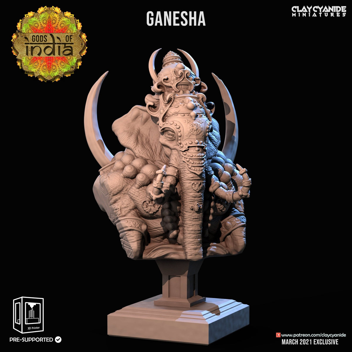 Ganesha Bust - Gods of India - Clay Cyanide - Sigmarite Boutique