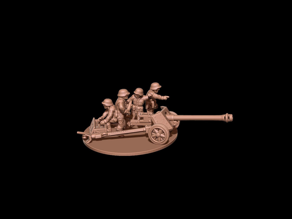 German PaK 40 Anti-Tank Gun Team - 3D Printed Resin Miniatures in 6mm, 10mm, 15mm, and 20mm Scale - Eskice Miniatures - Sigmarite Boutique