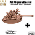 German PaK 40 Anti-Tank Gun Team - 3D Printed Resin Miniatures in 6mm, 10mm, 15mm, and 20mm Scale - Eskice Miniatures - Sigmarite Boutique