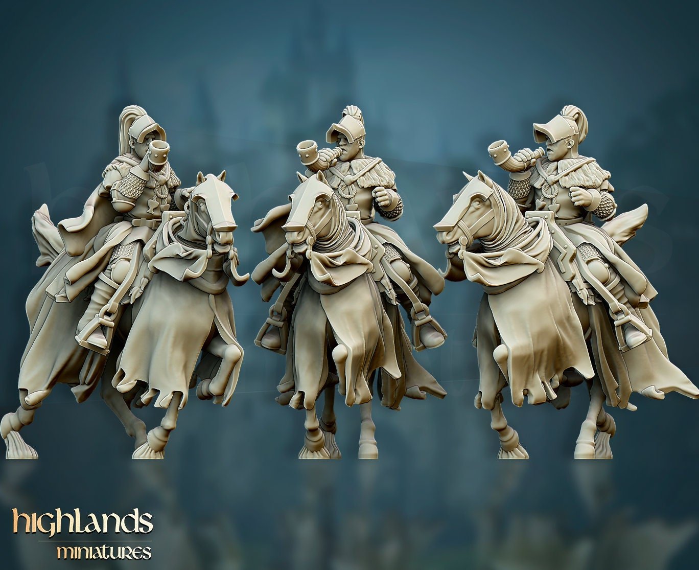 Grail Knight Command - Highlands Miniatures - Sigmarite Boutique