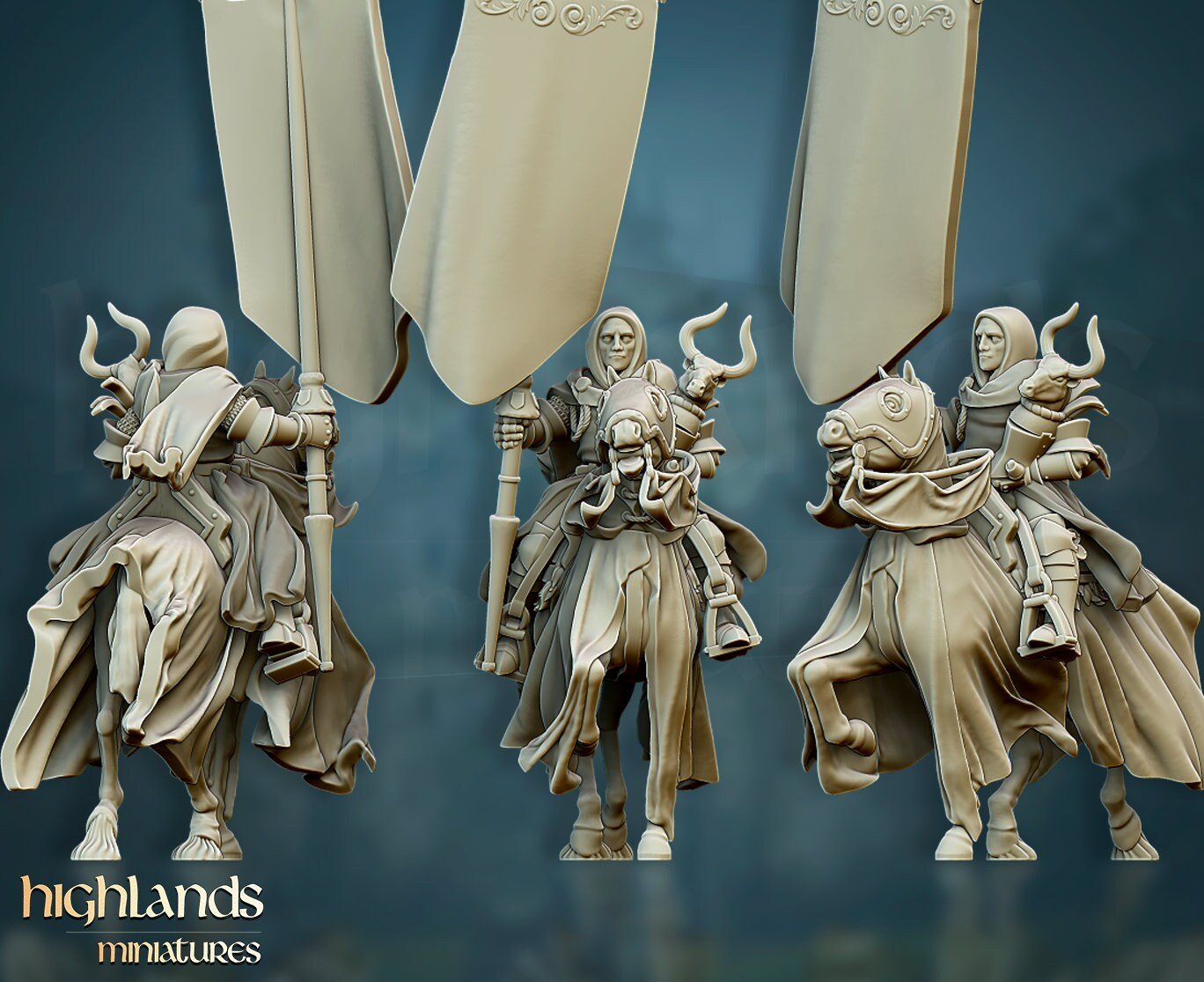 Grail Knight Command - Highlands Miniatures - Sigmarite Boutique