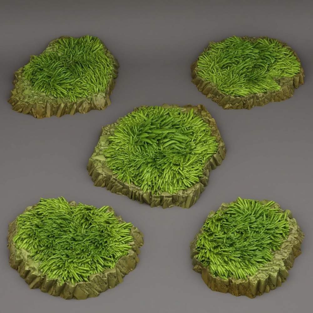 Grassy Patches - Fantastic Plants and Rocks - Print Your Monsters - Sigmarite Boutique