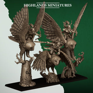 Great Owls & Owl Riders Fantasy Flying Cavalry Resin Miniatures - Highlands Miniatures - Sigmarite Boutique