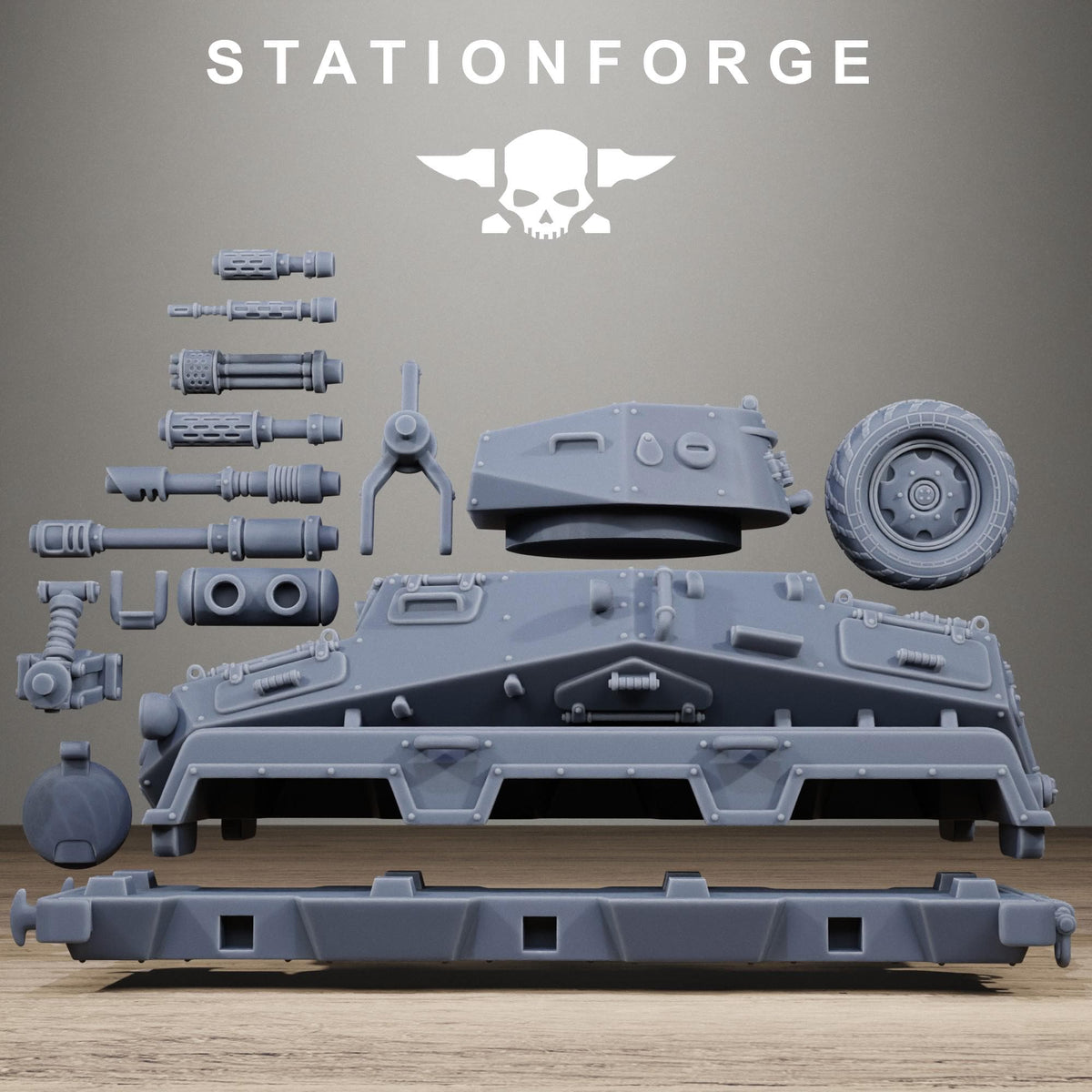 GrimGuard Iron Tank - Heavy Armored Vehicle Resin Miniature for SciFi Wargaming - Stationforge - Sigmarite Boutique