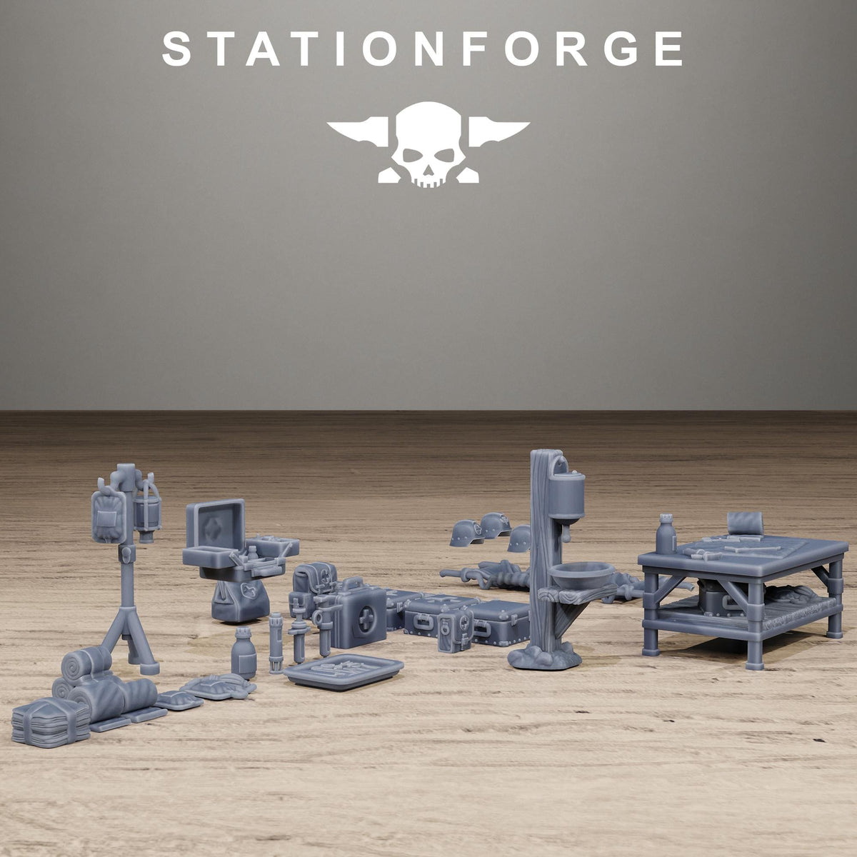 Grimguard Medical Bits Set - Sci-Fi Medical Scatter Terrain and Resin Battlefield Accessories - StationForge - Sigmarite Boutique