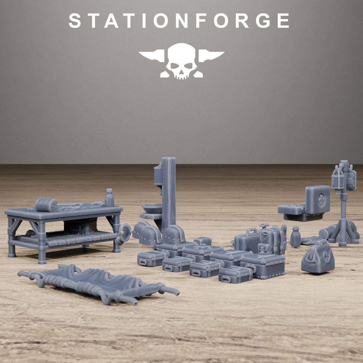 Grimguard Medical Bits Set - Sci-Fi Medical Scatter Terrain and Resin Battlefield Accessories - StationForge - Sigmarite Boutique