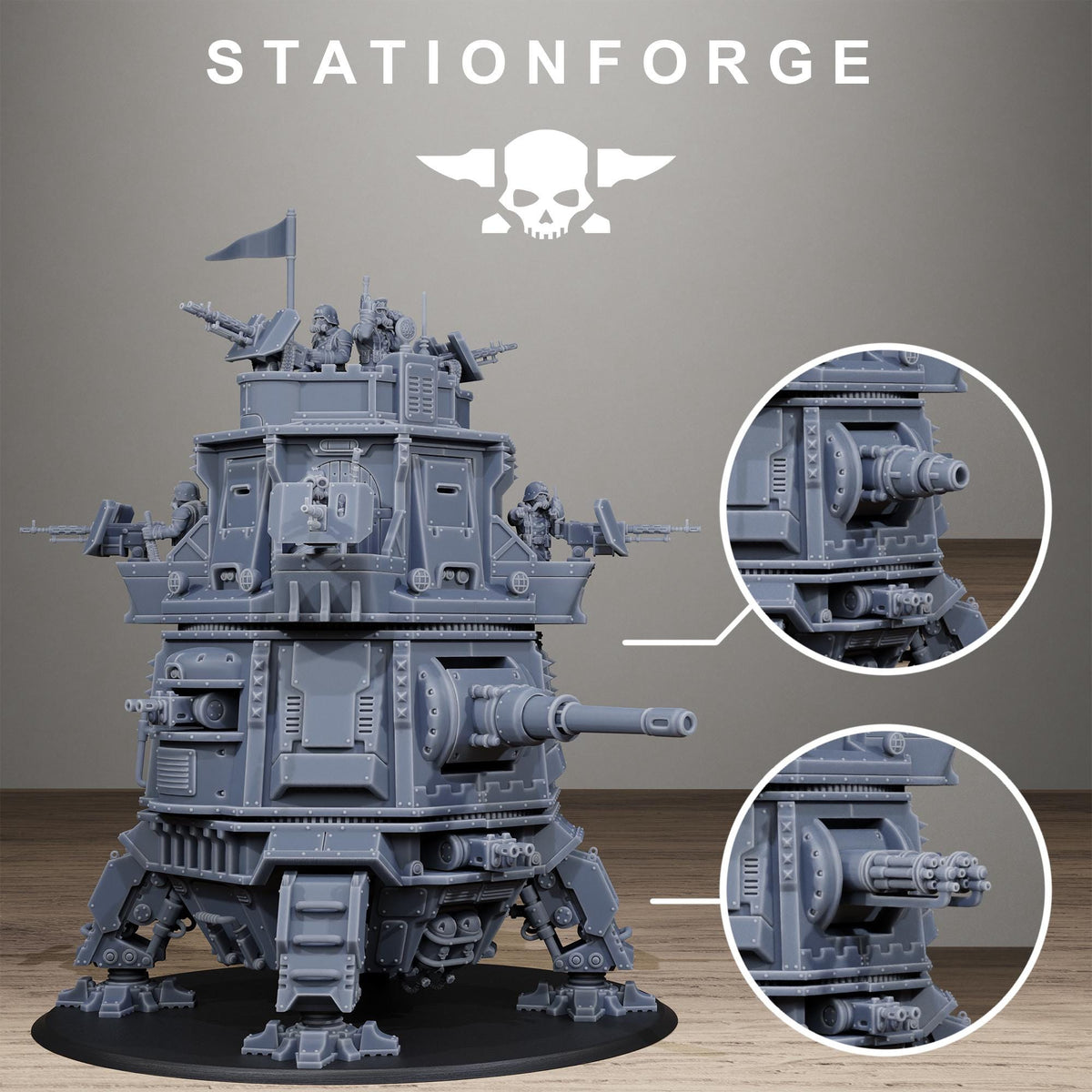 Grimguard Tower Tank - Sci-Fi Heavy Walker Vehicle for Wargaming & RPGs - StationForge - Sigmarite Boutique