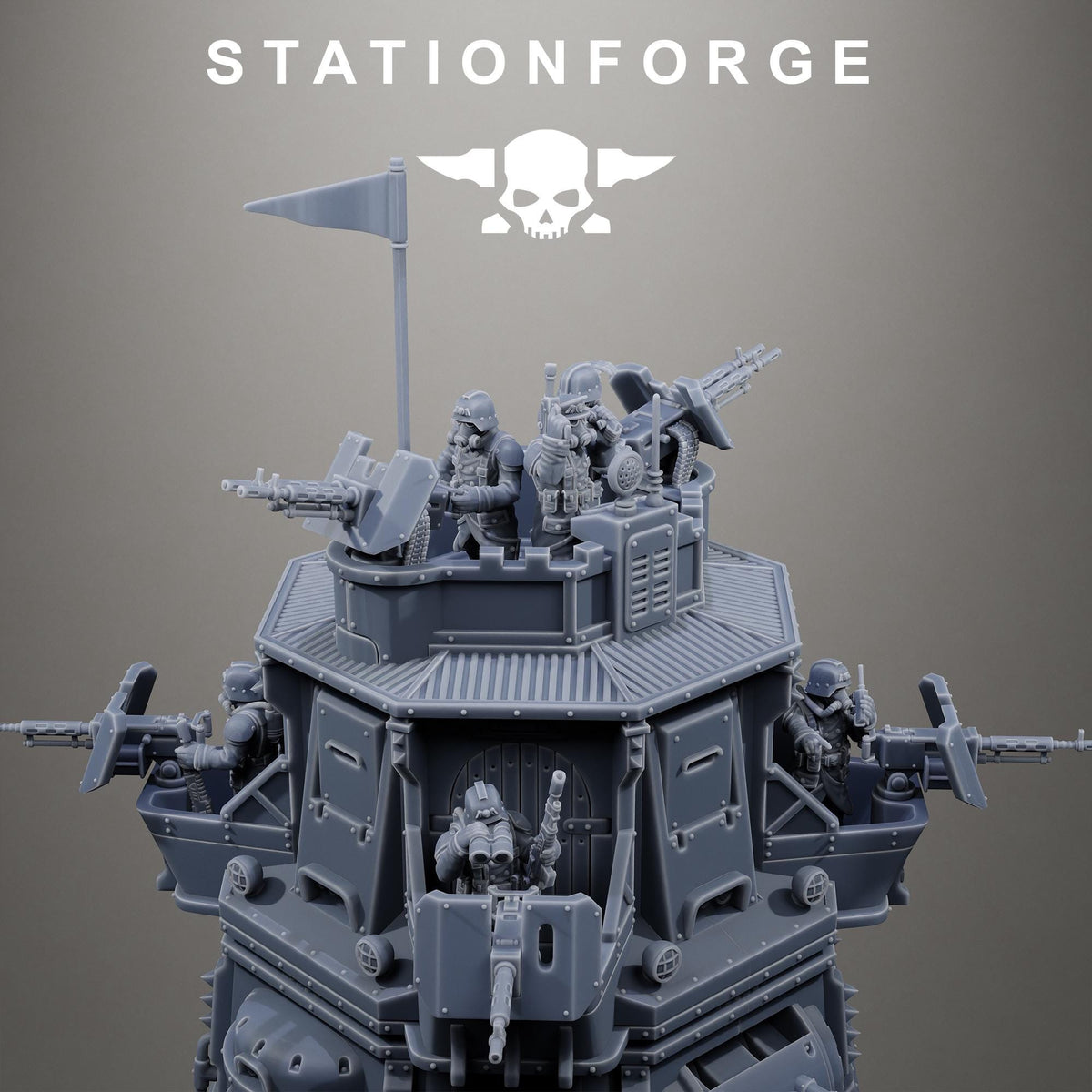 Grimguard Tower Tank - Sci-Fi Heavy Walker Vehicle for Wargaming & RPGs - StationForge - Sigmarite Boutique