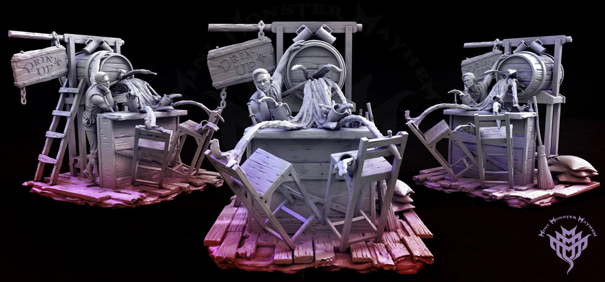 Half-Elf Bartender - The Light Corrupted - Mini Monster Mayhem - Sigmarite Boutique