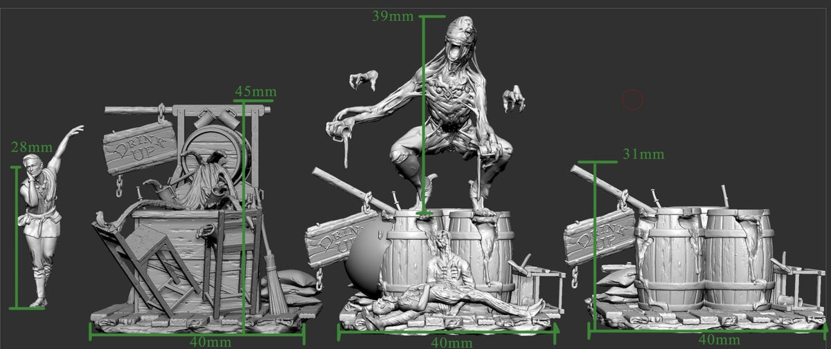 Half-Elf Bartender - The Light Corrupted - Mini Monster Mayhem - Sigmarite Boutique