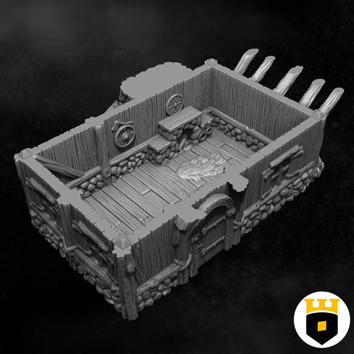 Northvakt - House with Balcony - Medieval Terrain - 3D Printed PLA Plastic