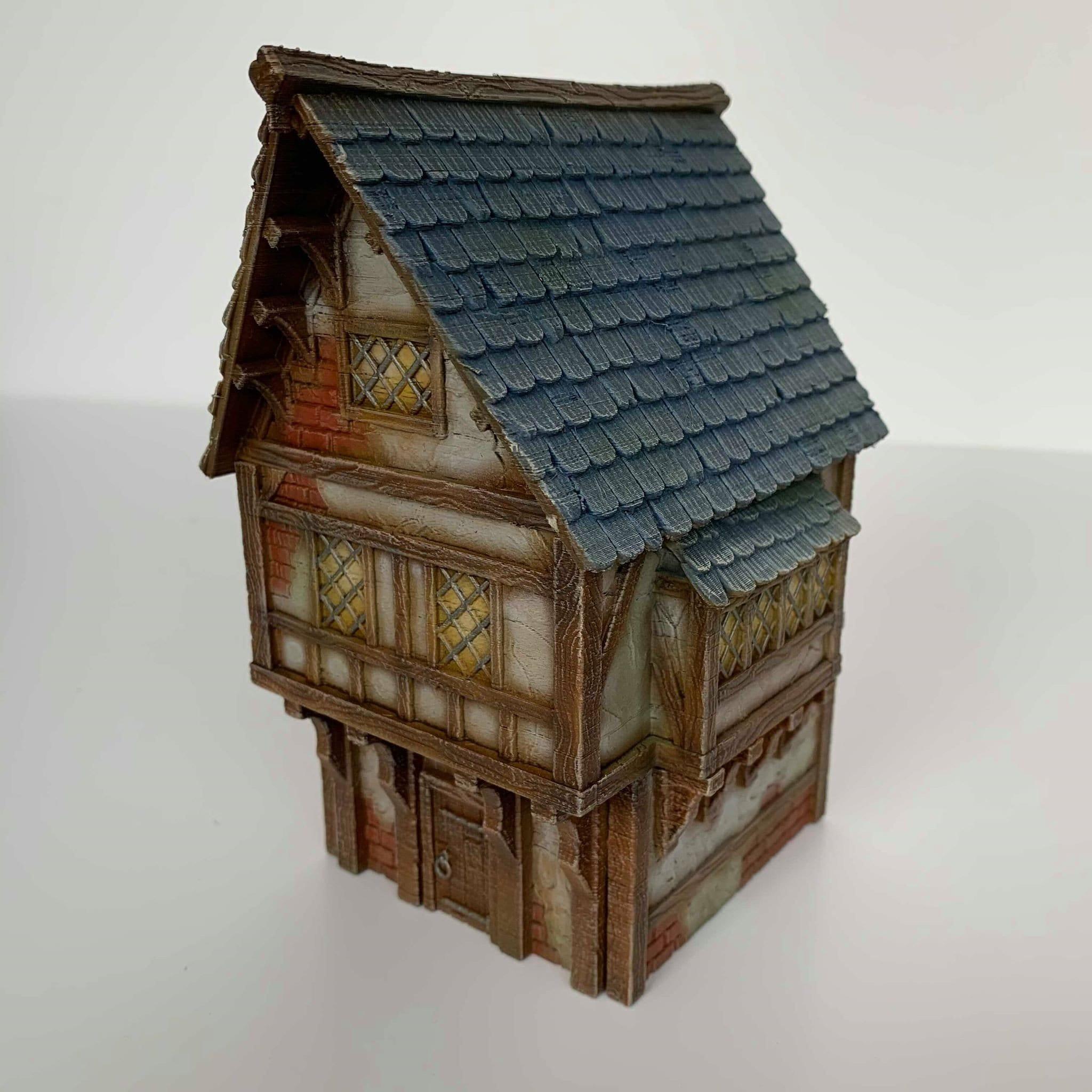 Easefare - Large House Style A - Medieval Terrain - 3D Printed PLA Plastic