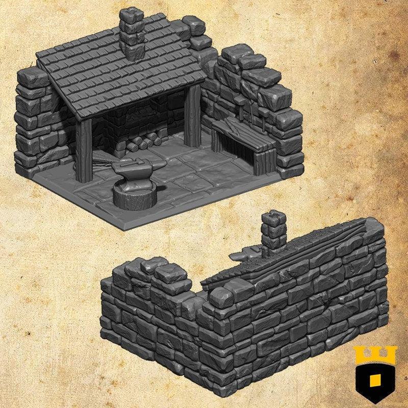 Easefare - Smithy - Medieval Terrain - 3D Printed PLA Plastic