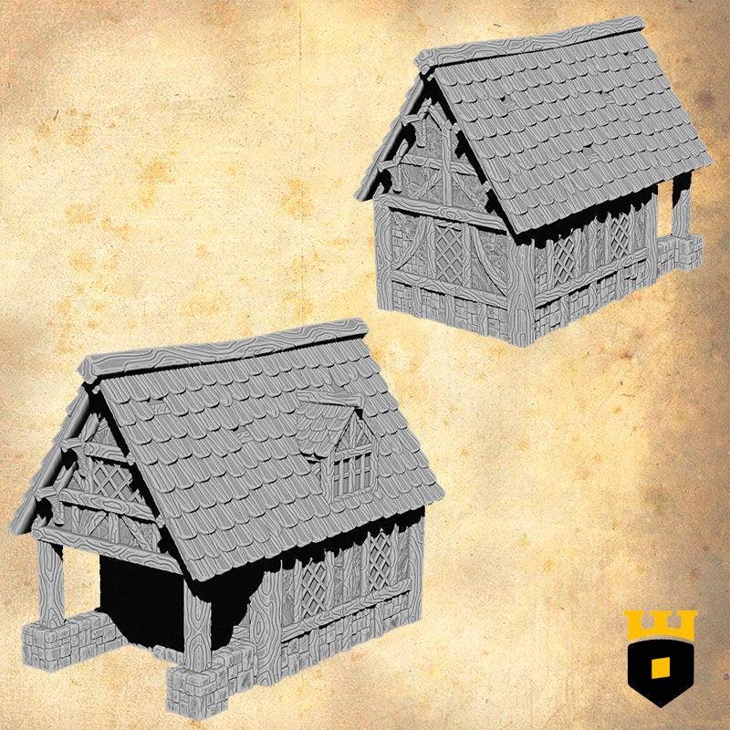 Easefare - Small House Style A - Medieval Terrain - 3D Printed PLA Plastic