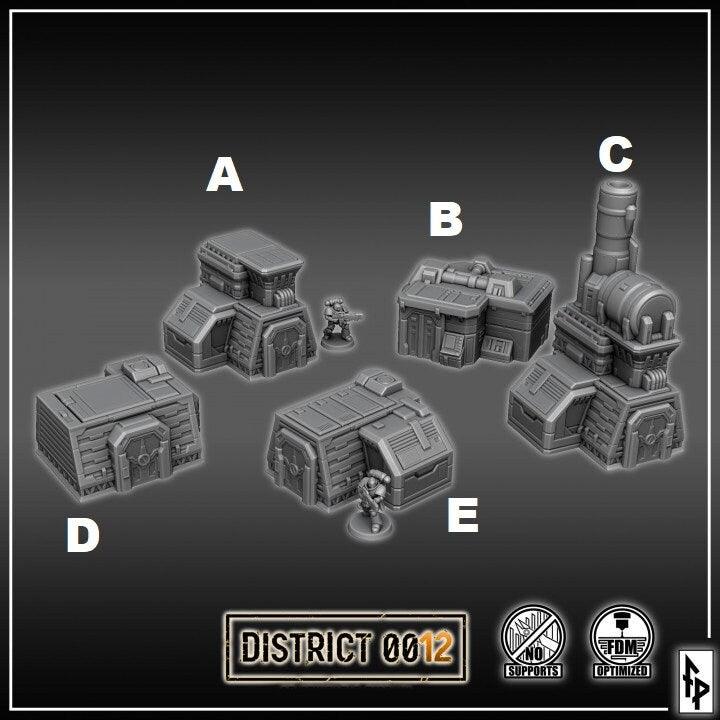 District 0012 - Control Stations - SciFi Terrain - 3D Printed PLA Plastic