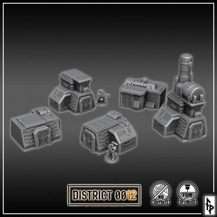 District 0012 - Control Stations - SciFi Terrain - 3D Printed PLA Plastic