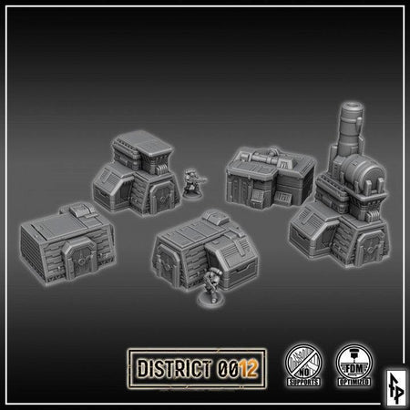 District 0012 - Control Stations - SciFi Terrain - 3D Printed PLA Plastic