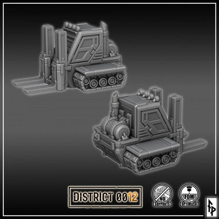 District 0012 - Forklift - SciFi Terrain - 3D Printed PLA Plastic