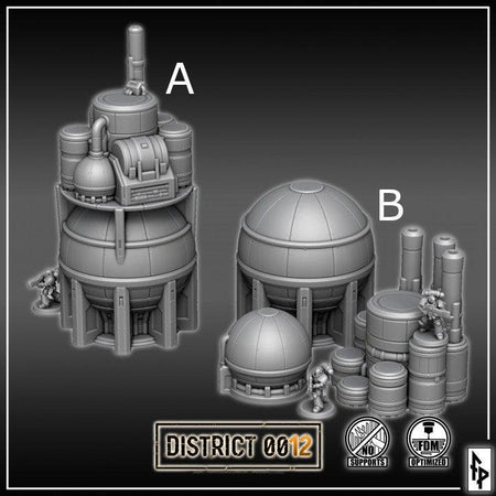 District 0012 - Fuel Reserves - SciFi Terrain - 3D Printed PLA Plastic