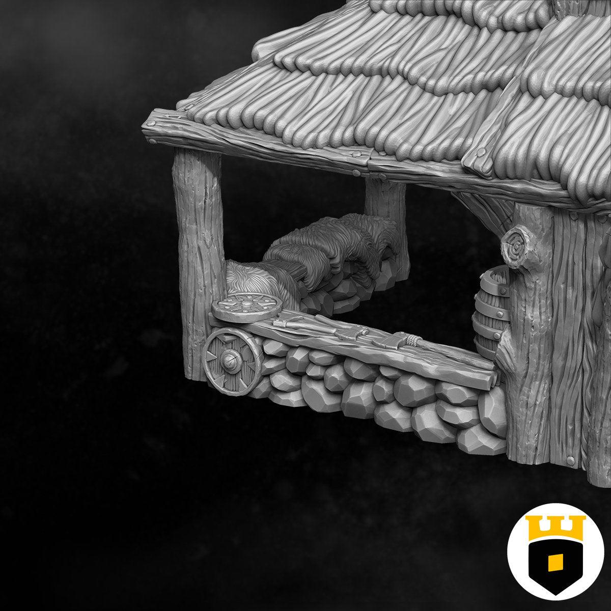 Northvakt - Market Building - Medieval Terrain - 3D Printed PLA Plastic