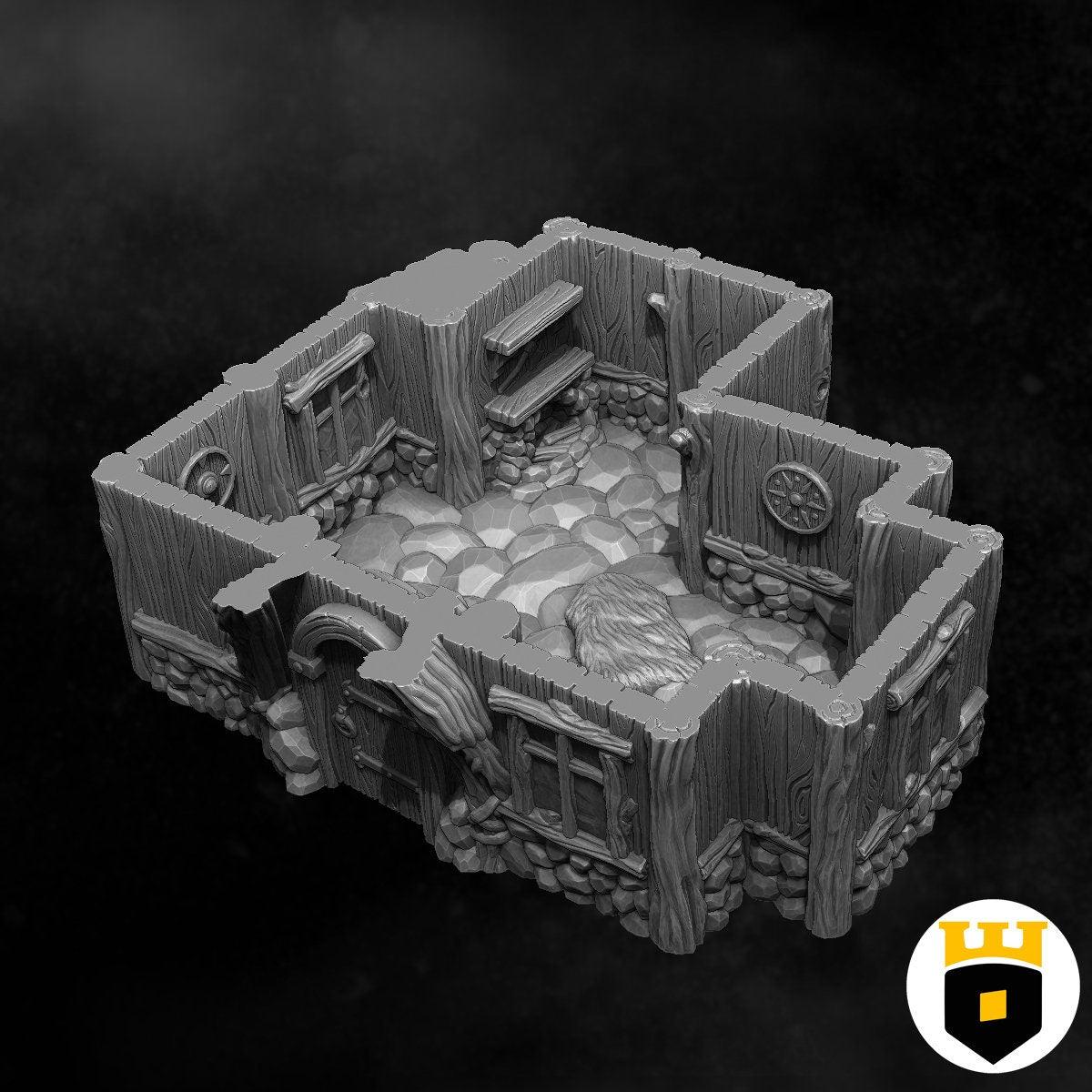 Northvakt - Small House - Medieval Terrain - 3D Printed PLA Plastic