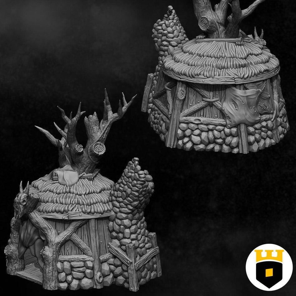 Northvakt - Shaman's Hut - Medieval Terrain - 3D Printed PLA Plastic