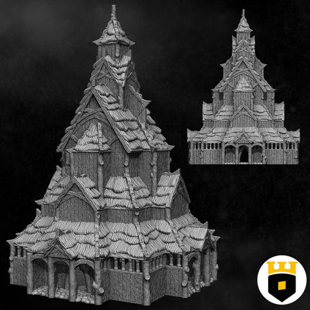 Northvakt - Stave Church - Medieval Terrain - 3D Printed PLA Plastic