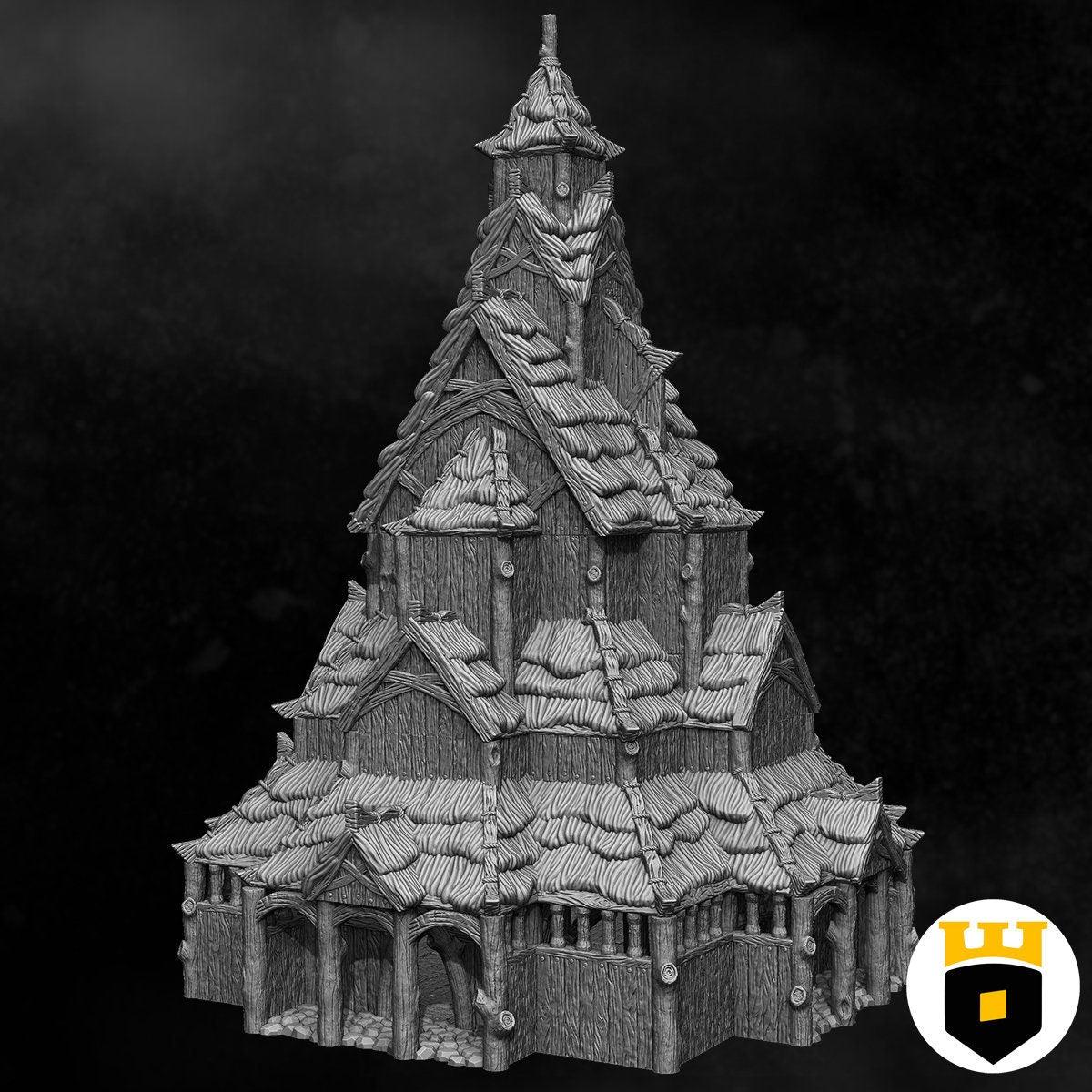 Northvakt - Stave Church - Medieval Terrain - 3D Printed PLA Plastic