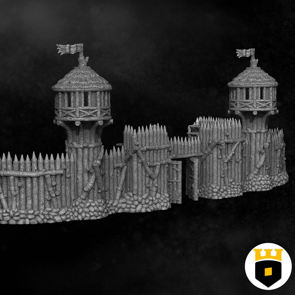 Northvakt - Modular Palisade - Medieval Terrain - 3D Printed PLA Plastic