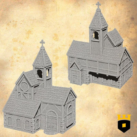 Easefare - Chapel - Medieval Terrain - 3D Printed PLA Plastic