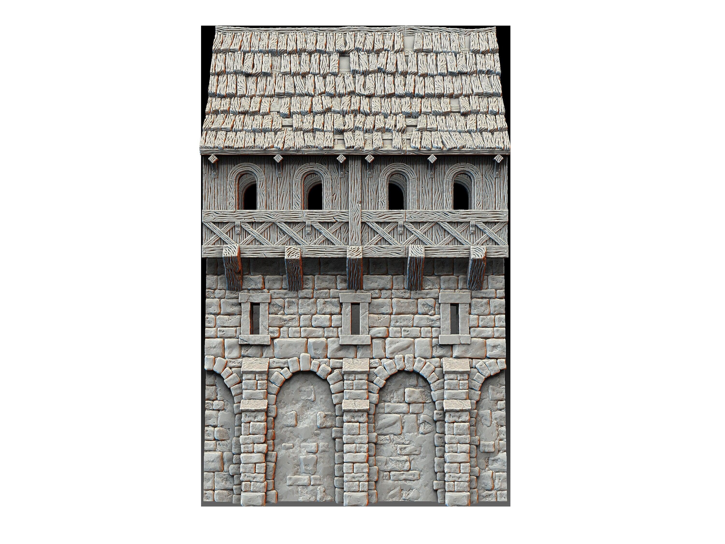 Leichheim - Modular Walls - Medieval Terrain - 3D Printed PLA Plastic