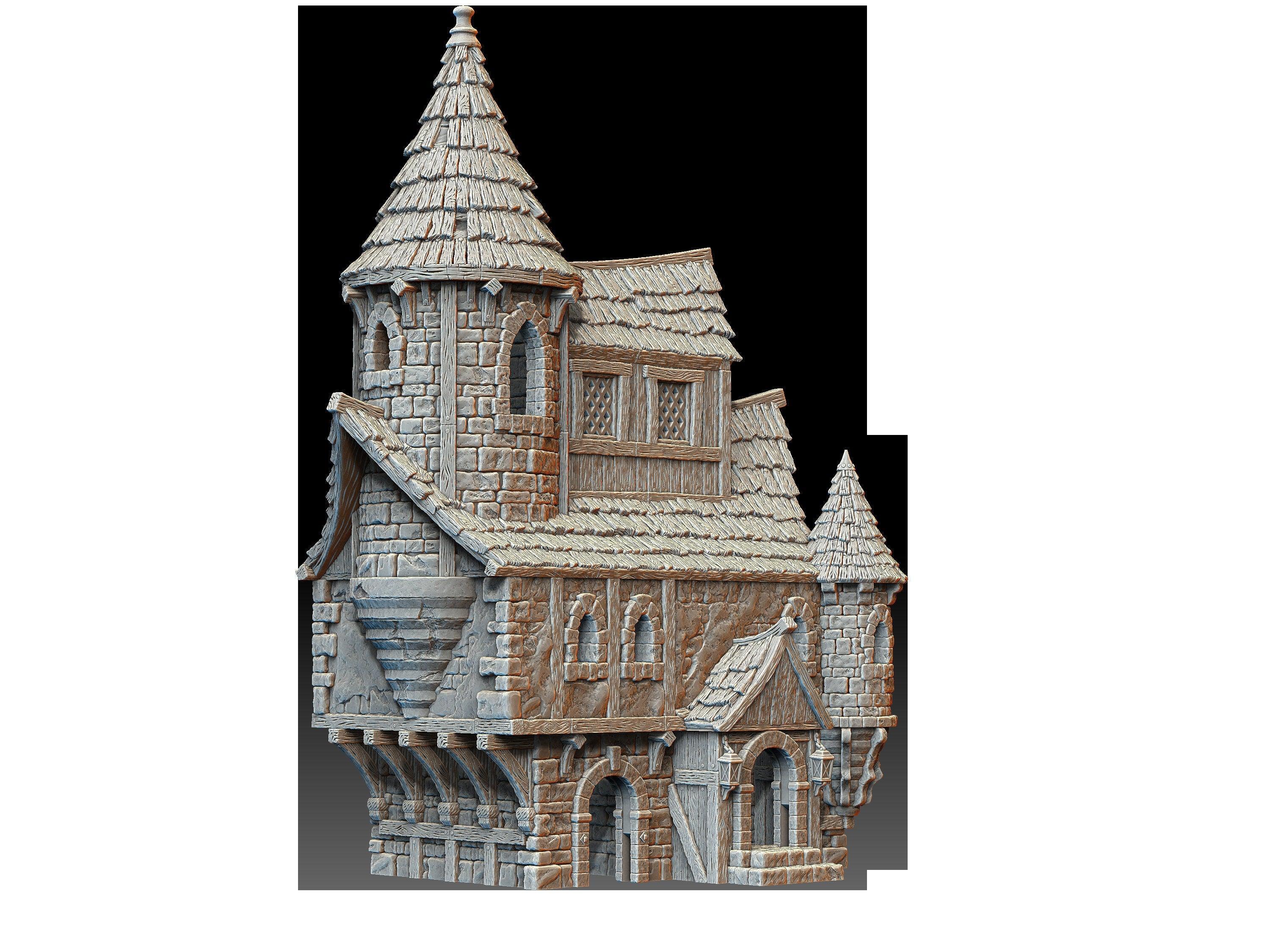 Leichheim - Scholar's House - Medieval Terrain - 3D Printed PLA Plastic