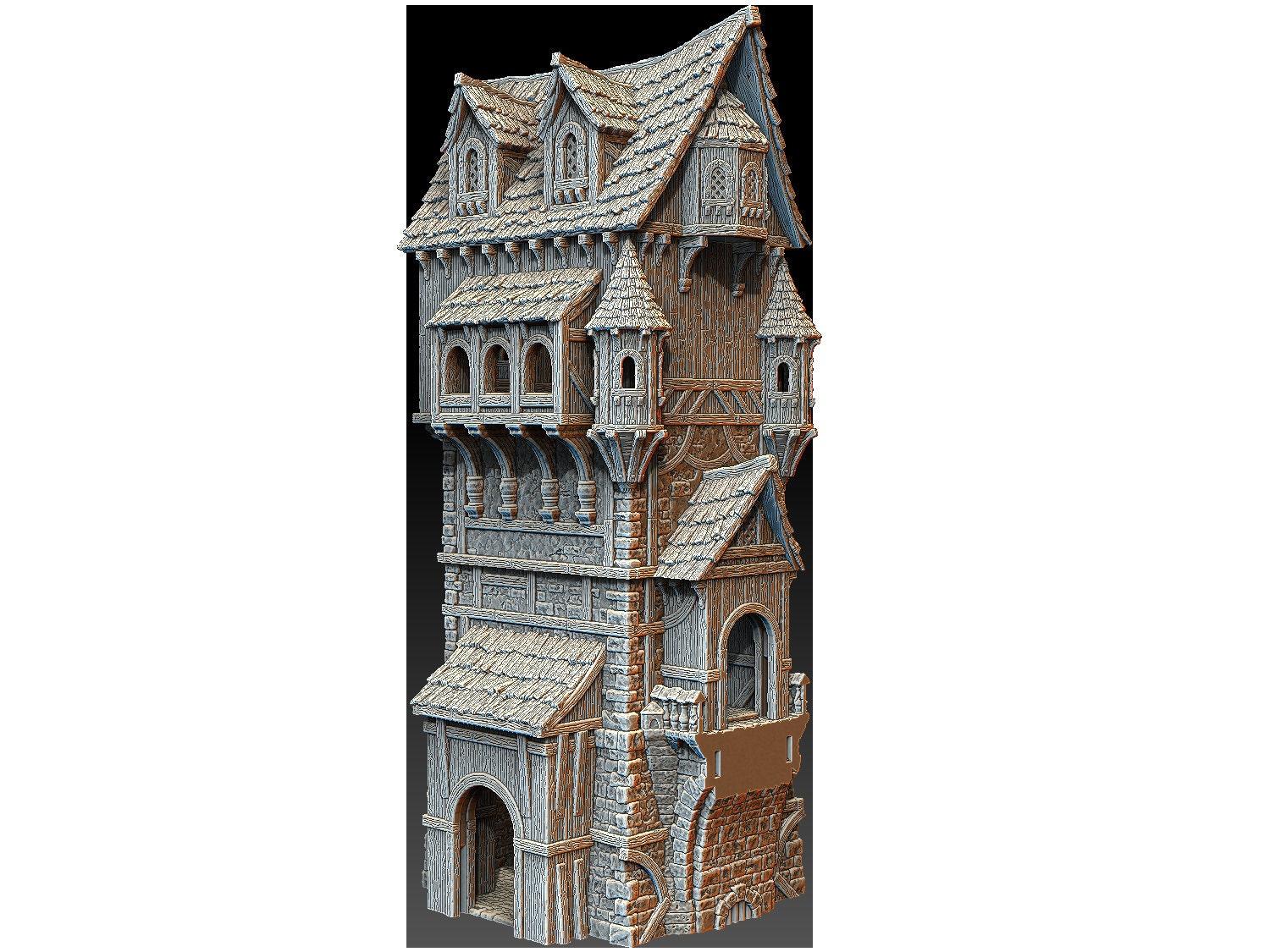 Leichheim - Commoner's Tower - Medieval Terrain - 3D Printed PLA Plastic