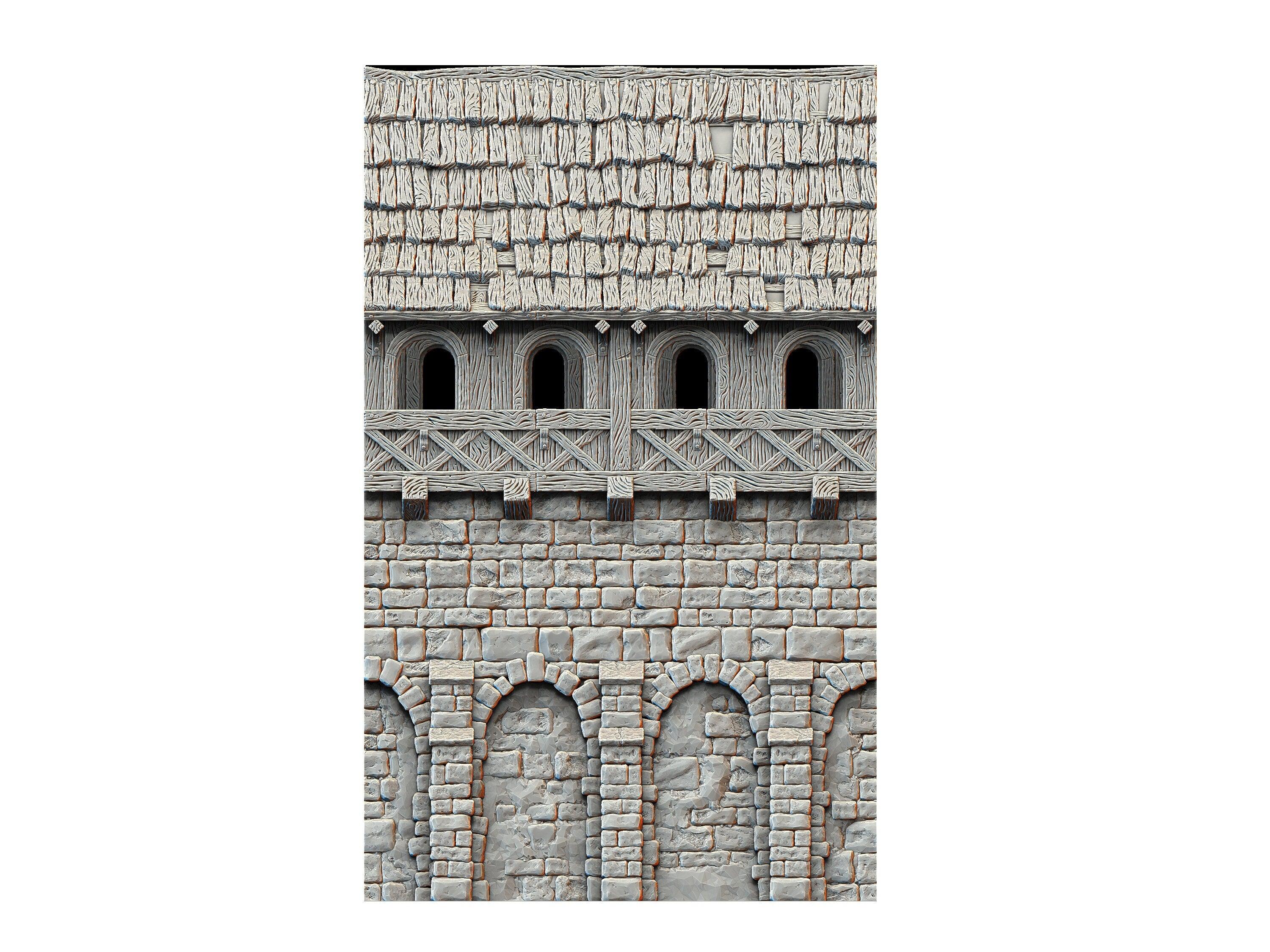 Leichheim - Modular Walls - Medieval Terrain - 3D Printed PLA Plastic