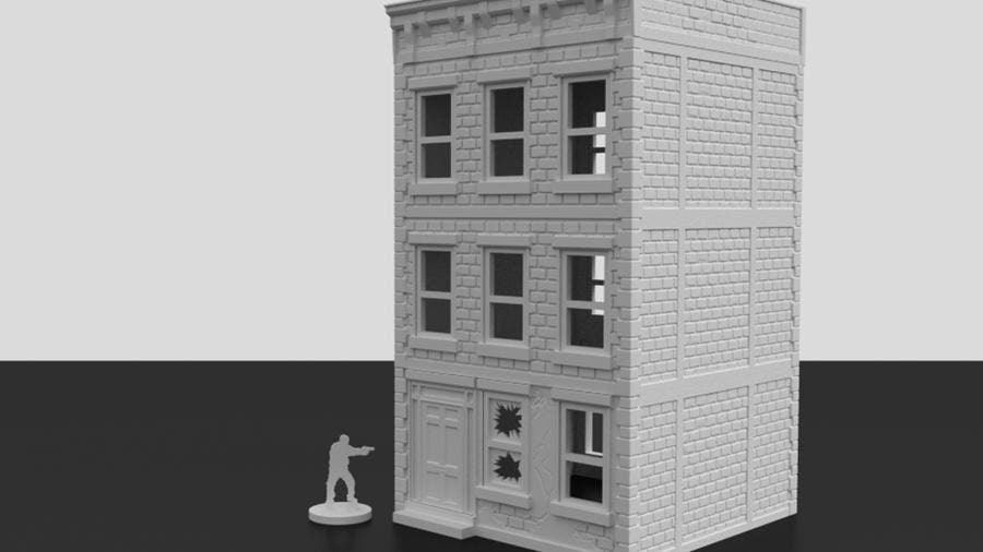 Urban Apartment Building - Corvus Games Terrain - 3D Printed PLA Plastic